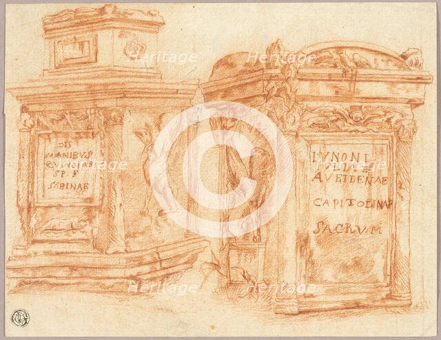 Sketches of Inscribed Bases of Roman Columns, n.d. Creator: Nicolas Poussin.