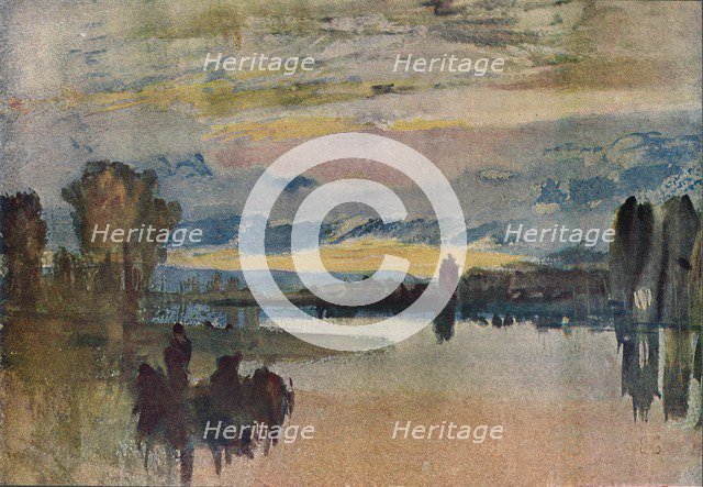 'On the Lake at Petworth - Evening', 1909. Artist: JMW Turner.