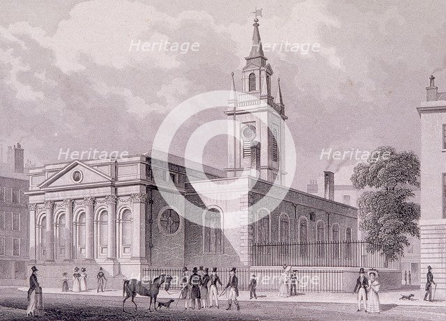 St Lawrence Jewry, London, c1830. Artist: James Tingle