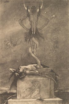 The Sacrifice, from The Satanic Ones, ca. 1882., ca. 1882. Creator: Felicien Joseph Victor Rops Félicien Rops.