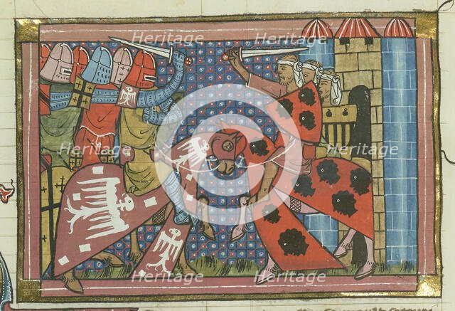 The Fall of Edessa, 1144 (From "Li rommans de Godefroy de Buillon et de Salehadin"), 1337. Creator: Maître de Fauvel (active 1314-1340).