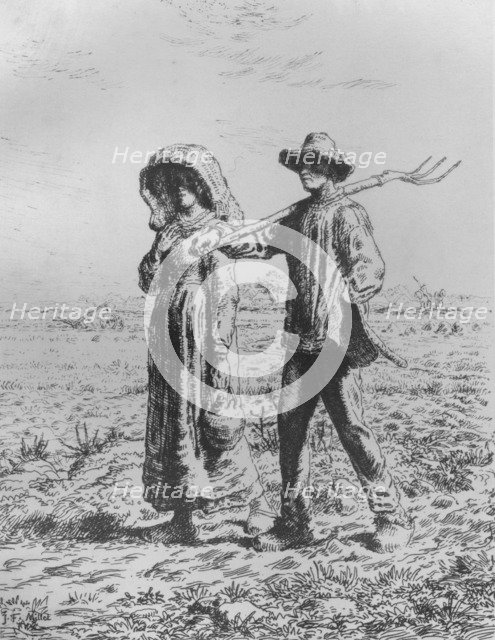 'Le Départ Por Le Travail', 1863. Artist: Jean Francois Millet.