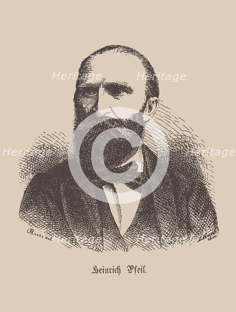 Portrait of the composer Heinrich Pfeil (1835-1899). Creator: Raabe, Wilhelm (1831-1910).