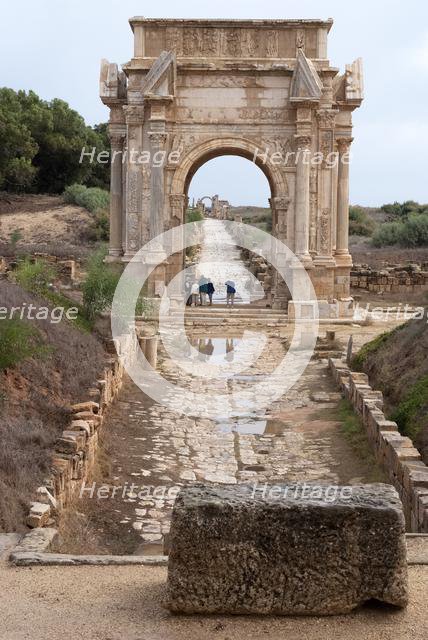 Libya, Leptis Magna, Arch of Septimius Severus, 2007. Creator: Ethel Davies.