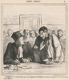 Le prèvenu, 19th century. Creator: Honore Daumier.