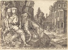 The Good Samaritan Placing the Traveler on a Mule, 1554. Creator: Heinrich Aldegrever.