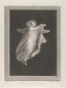 A bacchante wearing a hooded shawl and holding a box in her left hand, set ag..., ca. 1795-ca. 1820. Creator: Antonio Ricciani.