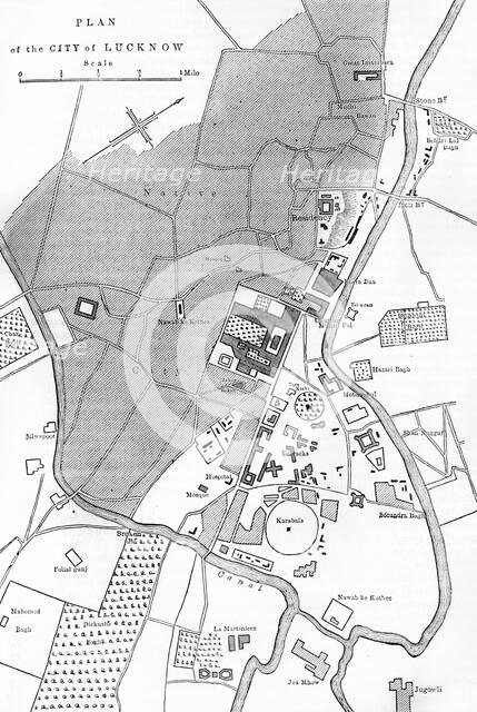 'Plan of Lucknow', c1891. Creator: James Grant.