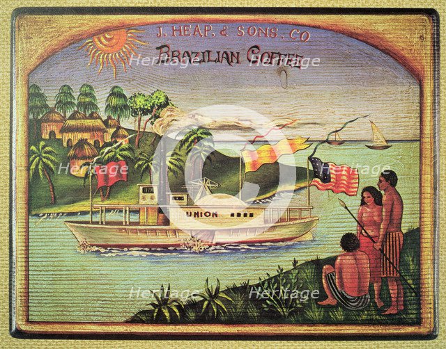 English billboard on Brazilian Coffee, etching, 1840.