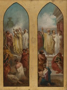 Esquisse pour l'église Saint-Bernard-de-la-Chapelle : Sainte Denis prêchant. Martyre..., 1866. Creator: Charles Adolphe Bonnegrace.