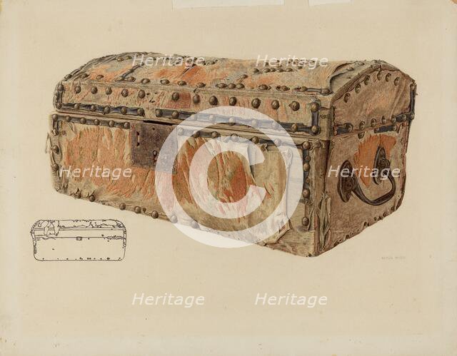 Deerskin Covered Chest, c. 1942. Creator: Samuel Faigin.