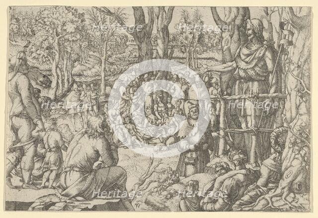 St. John Preaching in the Desert, 1535-55. Creator: Jean Mignon.