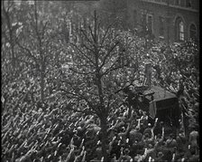 Crowds Gather at a Fascist Blackshirt Rally in East London, 1930s. Creator: British Pathe Ltd.