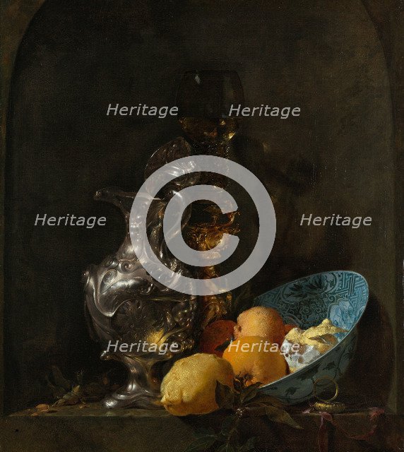 Still Life with Silver Jug, c. 1655-1656. Artist: Kalf, Willem (1619-1693)