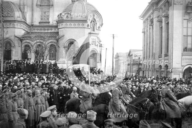 Occupation of Kharkov by the Volunteer Army of General Denikin, Russian Civil War, 1918. Artist: Unknown
