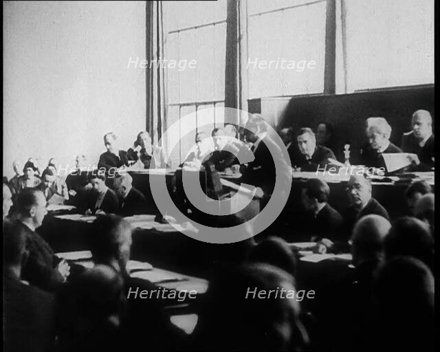 Chinese League of Nations Delegate Giving a Speech, 1933. Creator: British Pathe Ltd.