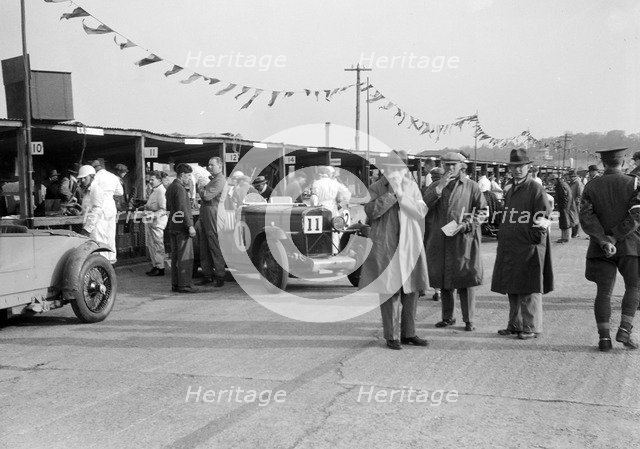Talbot 105 of Tim Rose-Richards and John Cobb at the JCC Double Twelve race, Brooklands,  May 1931. Artist: Bill Brunell.
