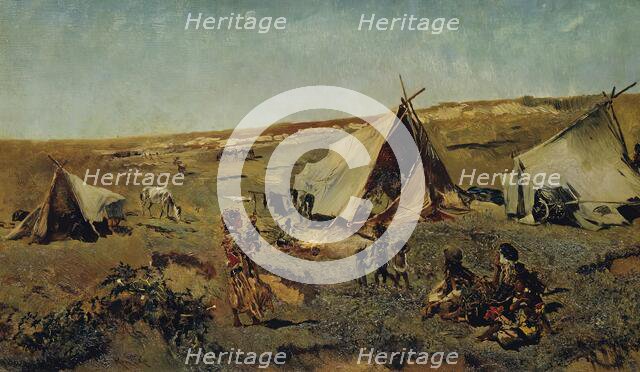 Gypsy camp in the Puszta, c1875/1880. Creator: Anton Romako.