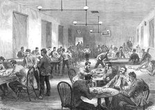 The Camp at Aldershott: soldiers' recreation room, 1868. Creator: Mason Jackson.
