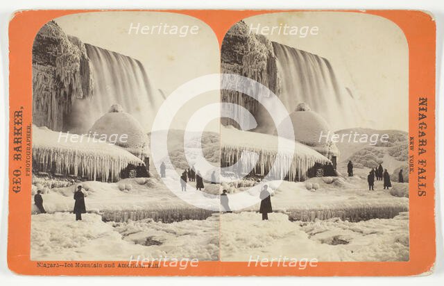 Niagara - Ice Mountain and American Fall, late 19th century. Creator: George Barker.