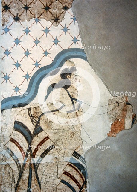 Minoan fresco, House of Ladies, Museum of Prehistoric Thera (Santorini), c1650 BC (2000).  Creator: Unknown.