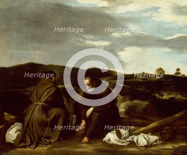 Two Monks in a Landscape, c. 1645. Creator: Unknown.