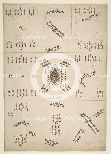 Various figures of horse ballet, 1652. Creator: Stefano della Bella.