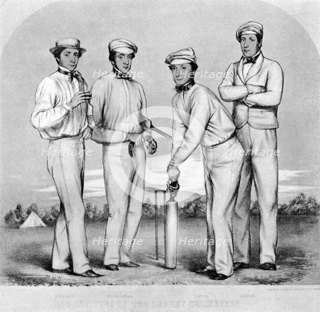 Surrey Cricketers, 1852 (1912). Artist: Unknown