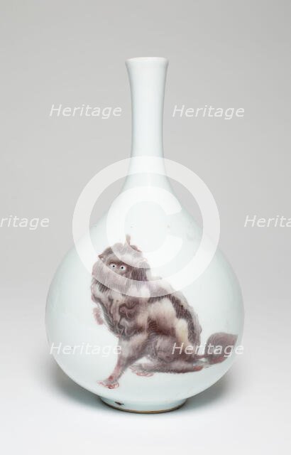 Vase with Three Furry Creatures, Qing dynasty (1644-1911), Kangxi period (1662-1722). Creator: Unknown.