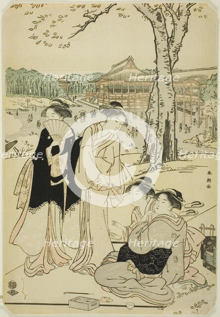 Viewing Cherry Blossoms at Ueno, c. 1780/1801. Creator: Katsukawa Shuncho.