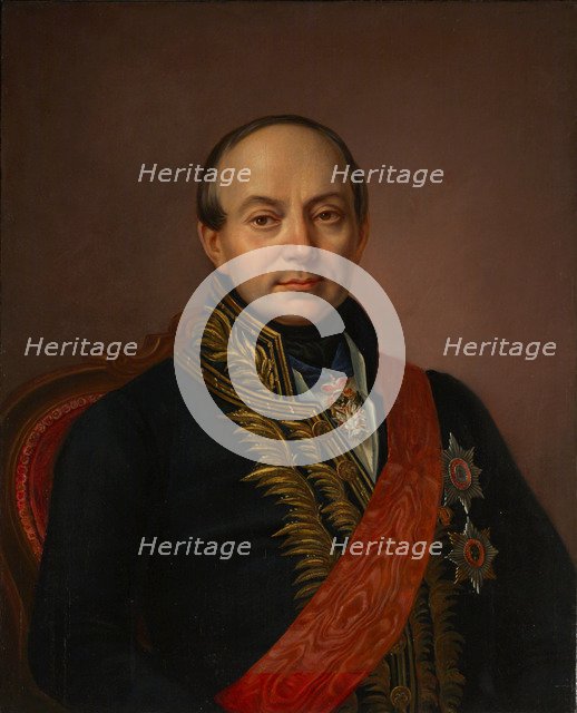 Portrait of Prince Platon Alexandrovich Shirinsky-Shikhmatov (1790-1853), Mid of the 19th cen.. Artist: Anonymous  