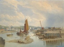 A Town on an Estuary at Low Tide, 1868. Creator: Edward Duncan.