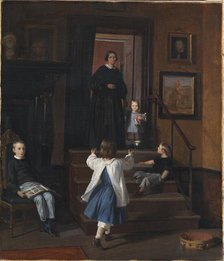 The Artist's Family;The Artist's Wife and Children in the Studio at Charlottenborg, 1861-1862. Creator: Wilhelm Marstrand.