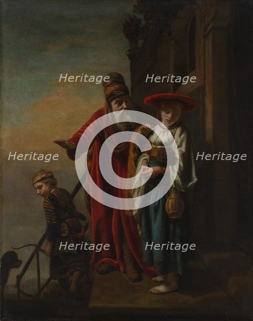 Abraham Dismissing Hagar and Ishmael, 1653. Creator: Nicolaes Maes.