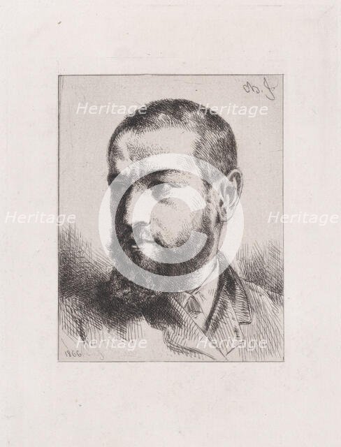 Portrait de J.J. Guiffrey, 1866. Creator: Charles Emile Jacque.