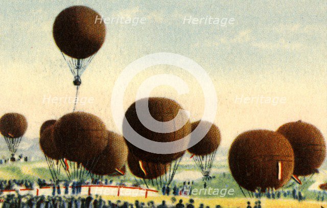 German hot air balloon competition, 1932. Creator: Unknown.