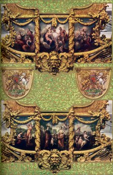 Giovanni Cipriani's painted panels on the Gold State Coach, 1762, (1937). Artist: Unknown