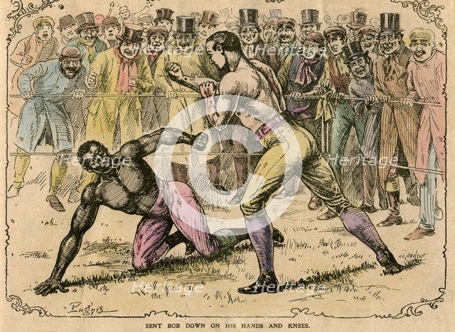 'Sent Bob down on his hands and knees', late 19th or early 20th century.Artist: Pugnis