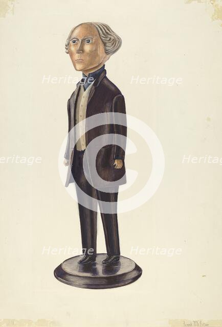 Carved Figure (Possibly a Tailor's Shop Sign), c. 1937. Creator: Frank McEntee.