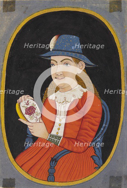 European, probably Dutch, woman holding an enamelled box, 18th-19th century. Artist: Unknown.