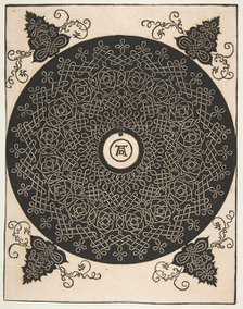 'The Fourth Knot'. Interlaced Roundel with a Round Medallion in its Center, after 1528. Creator: Albrecht Durer.