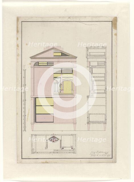 Design for secretary desk, 1816. Creator: Unknown.