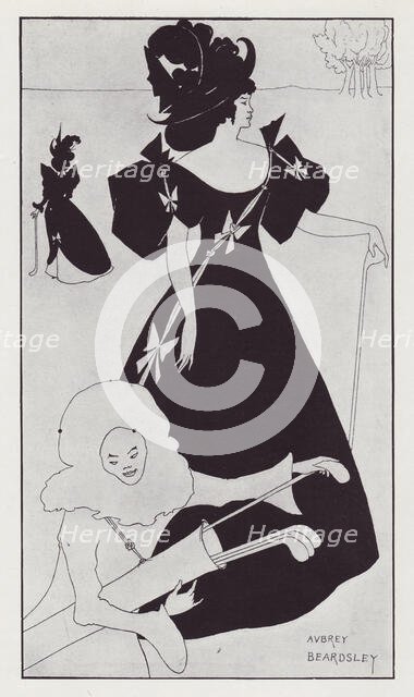 Design for the Opening Meeting Invitation Card of the Princes Ladies' Golf Club, Mitcham, 1894. Creator: Aubrey Beardsley.