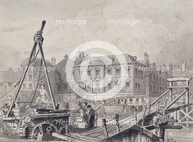 Fishmongers' Hall from north east, London, c1835. Artist: John Woods