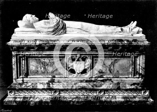 Monument to Bishop Claughton, to be placed in the North Transept of St. Albans Abbey, 1895. Creator: George Meisenbach.