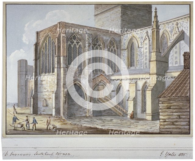 Southwark Cathedral, London, 1825. Artist: G Yates