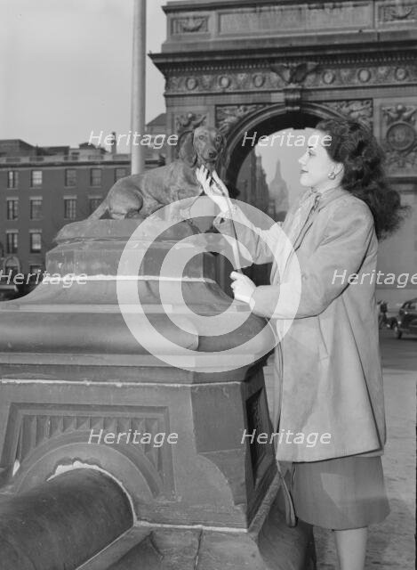 Portrait of Ann Hathaway, Washington Square, New York, N.Y., ca. May 1947. Creator: William Paul Gottlieb.
