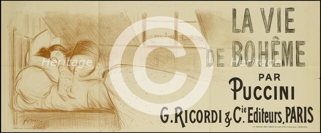 Poster for the opera La Bohème by Giacomo Puccini, 1895. Creator: Forain, Jean-Louis (1852-1931).