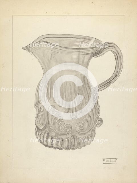 Blown Glass - Pitcher, c. 1940. Creator: Frank Fumagalli.