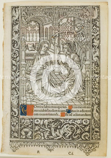 Annunciation, from a book of hours, 1505/10. Creator: Thielmann Kerver.
